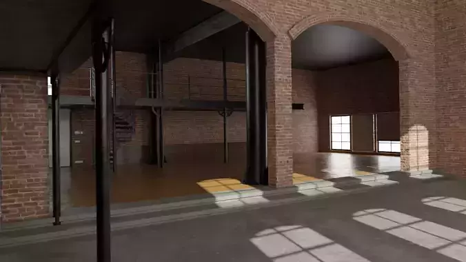 Low Poly PBR Studio Apartment Low-poly 3D model