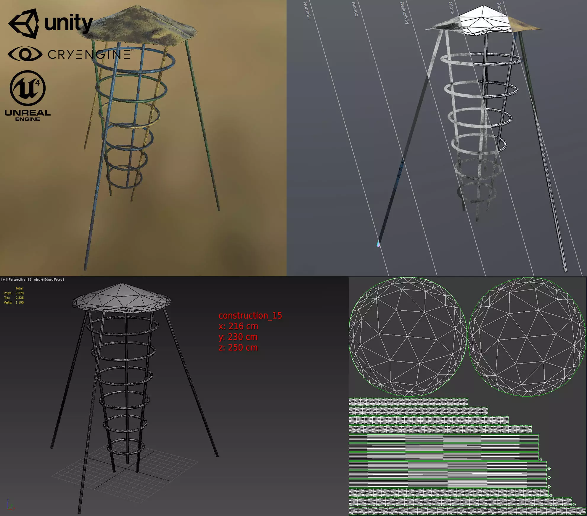 Children playground Low-poly 3D model_0