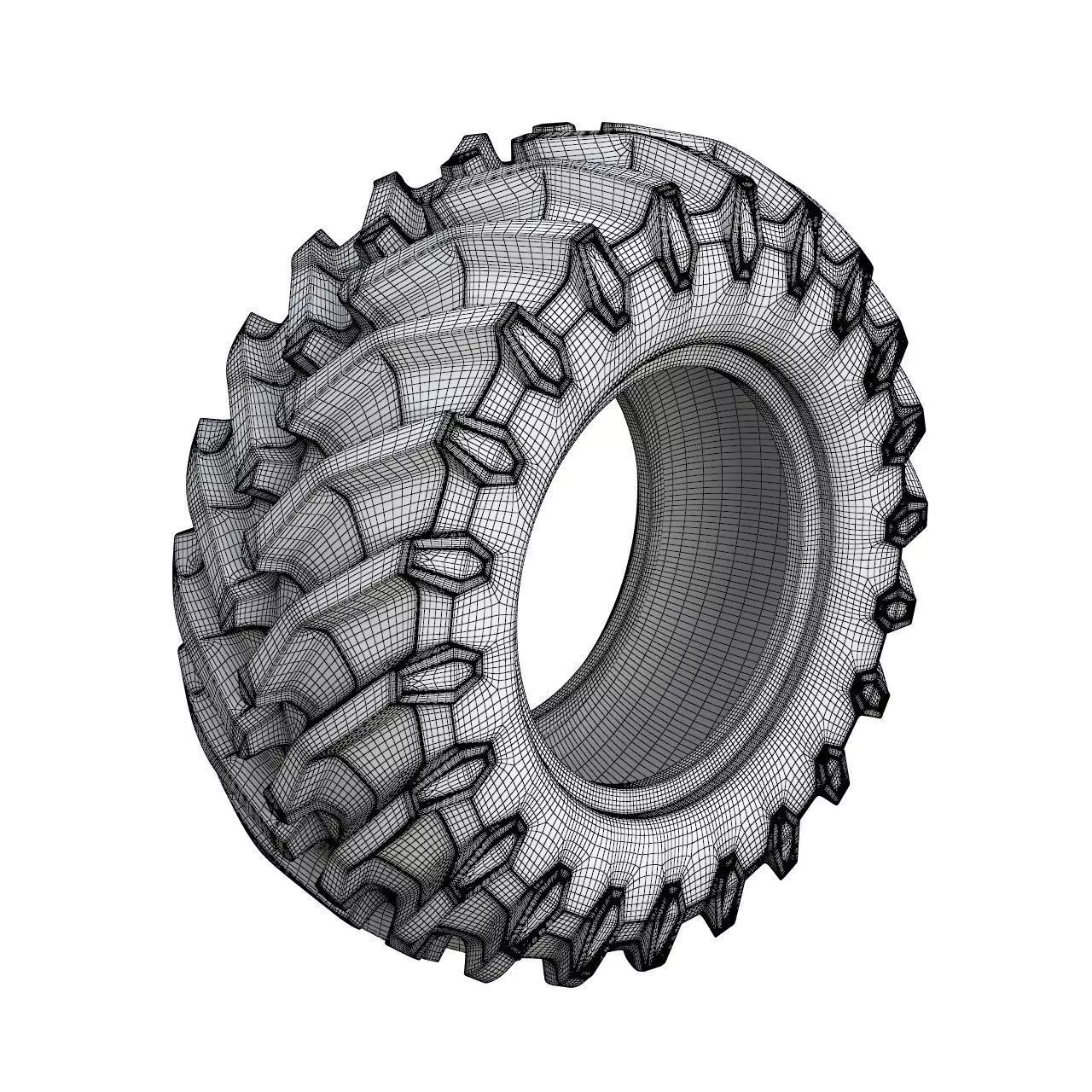 Wheel tractor tire 3D print model_0