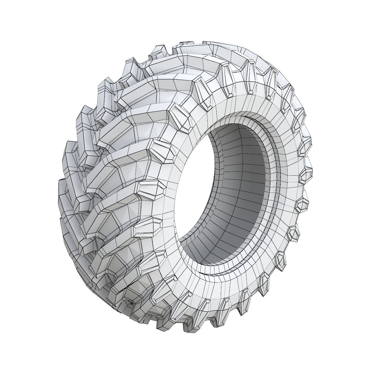 Wheel tractor tire 3D print model_2