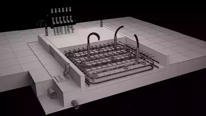 Floor heating system 3D print model