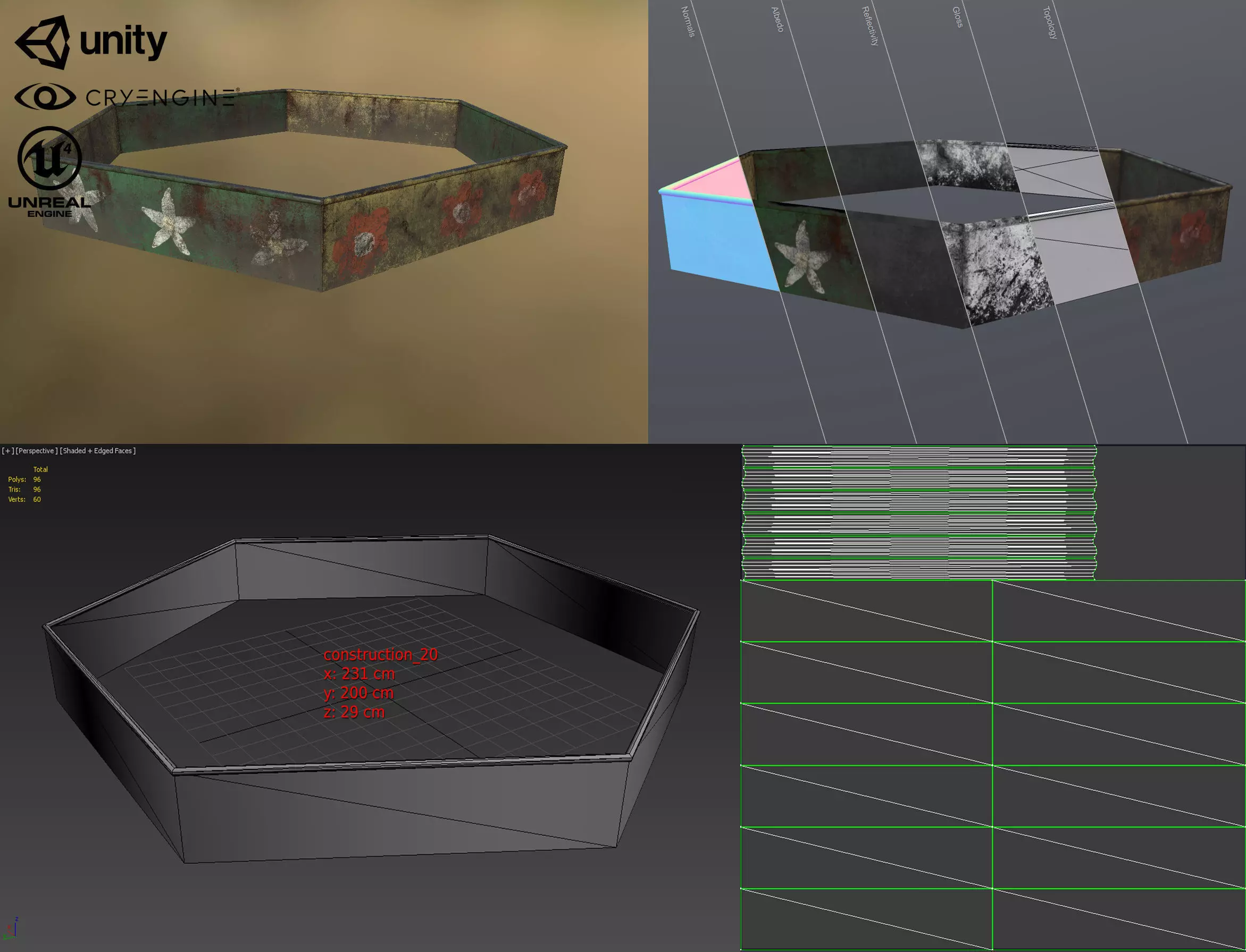 Children playground Low-poly 3D model_0