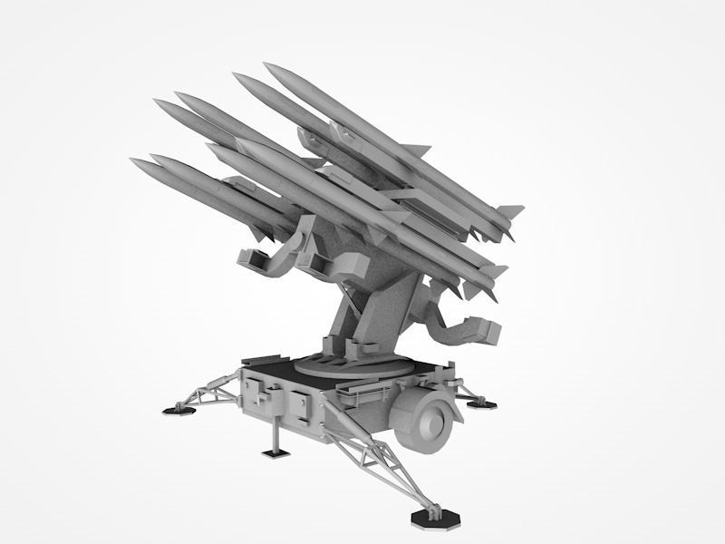 Set of 3 military vehicles 3er Pack Leopard Dora Missiles 3D model_2