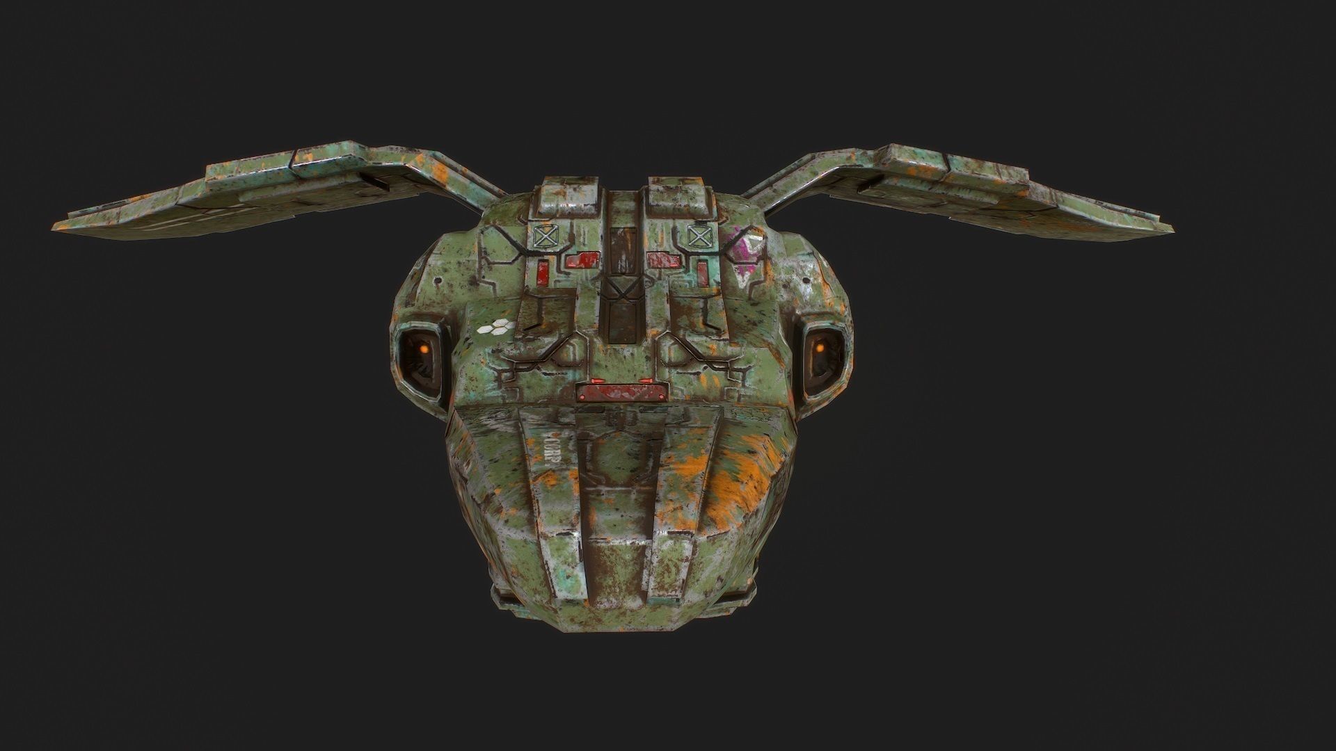 3d low poly sci fi spaceship Low-poly 3D model_3