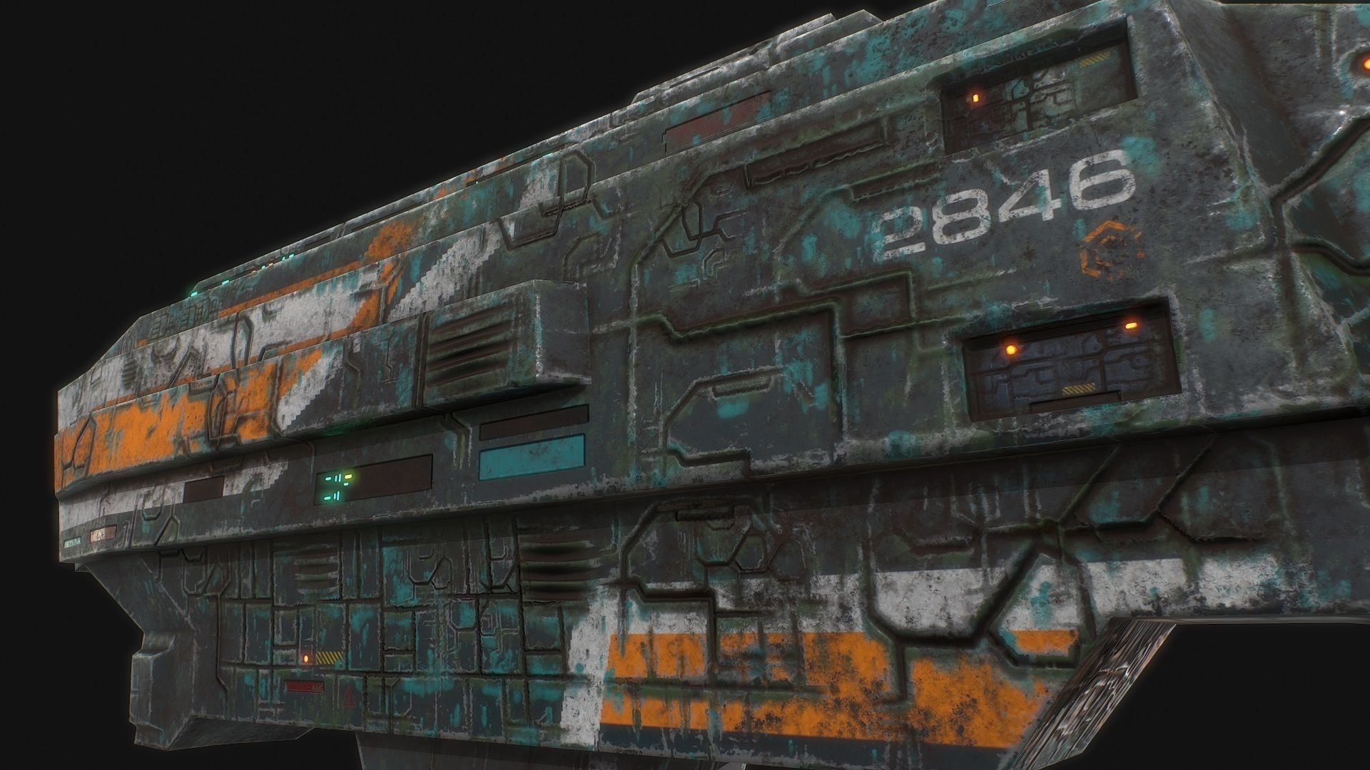 Low poly sci fi space cruiser model Low-poly 3D model_6