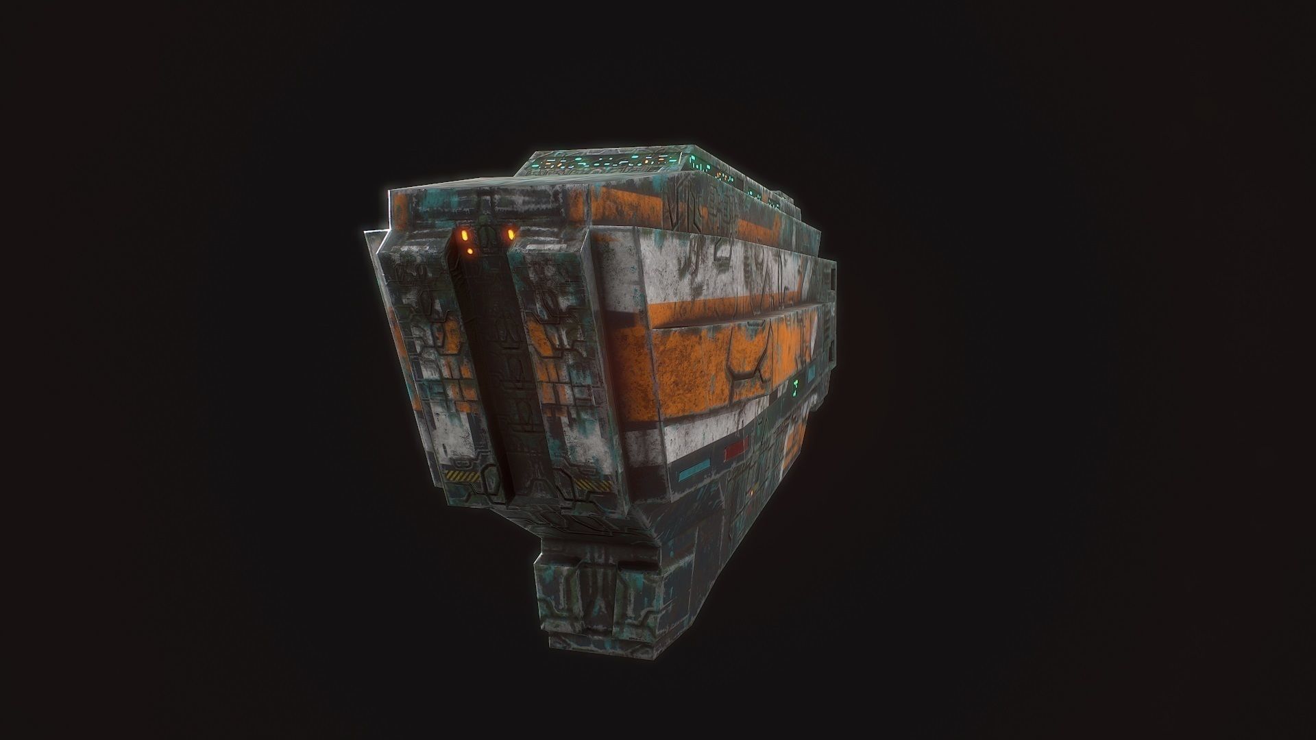 Low poly sci fi space cruiser model Low-poly 3D model_3