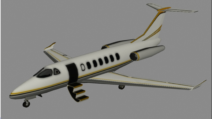 Private Jet Low-poly 3D model