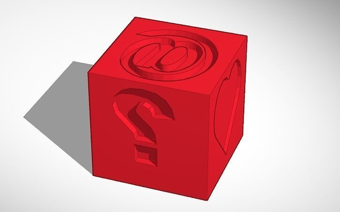 Emoji Die Cube Indent 3D print model