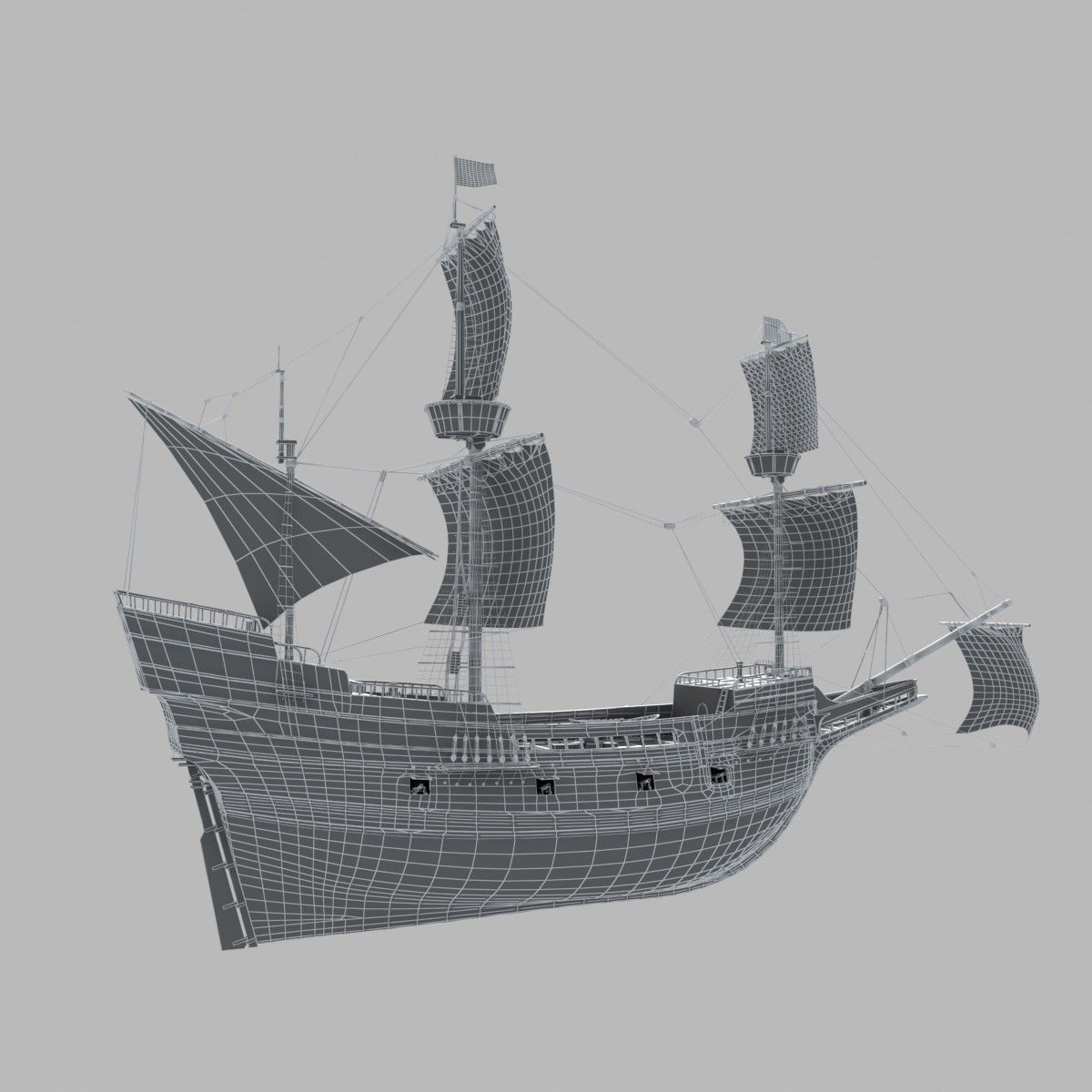 Mayflower sailing ship 3D model_13