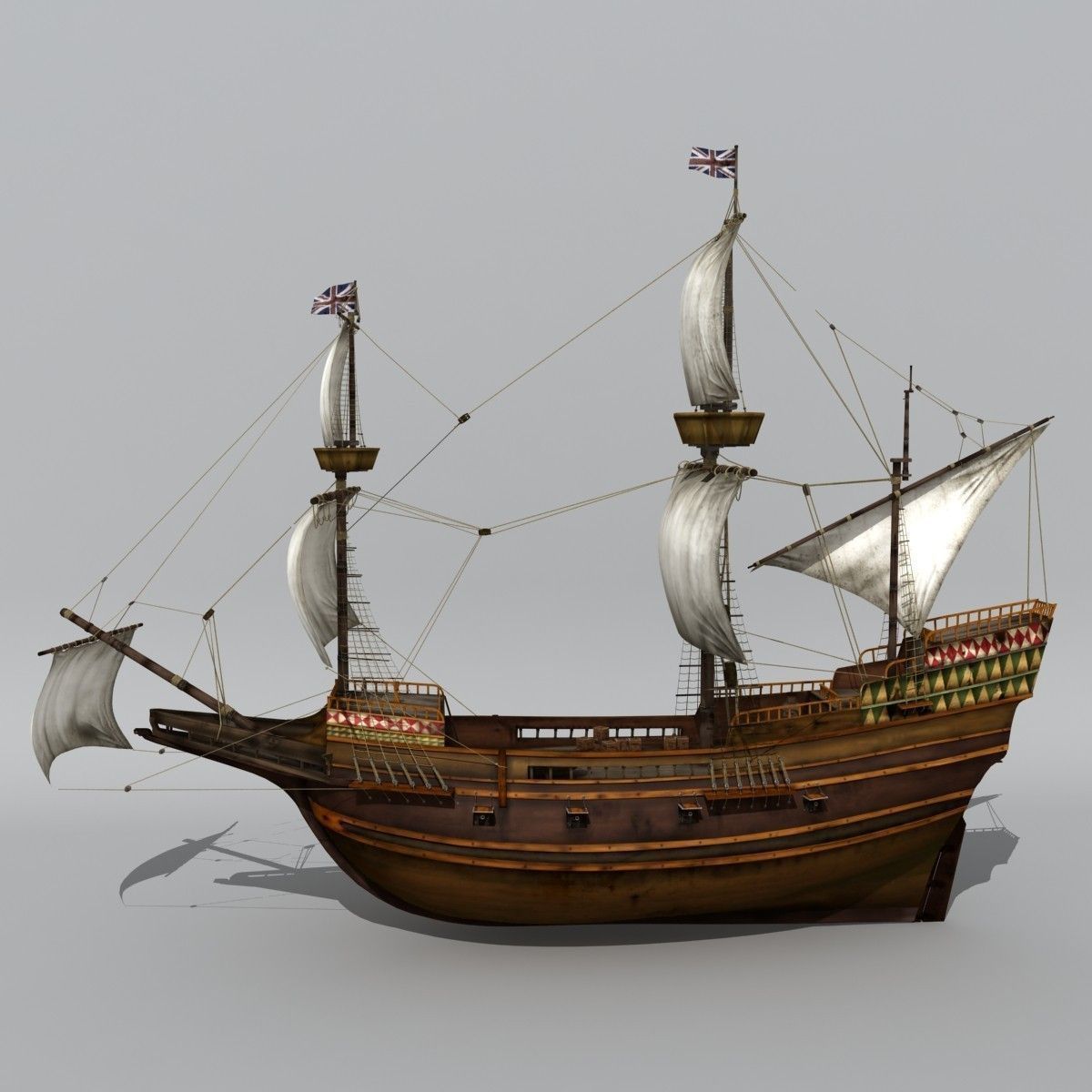 Mayflower sailing ship 3D model_2