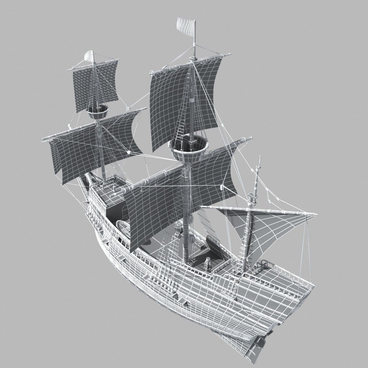 Mayflower sailing ship 3D model_14