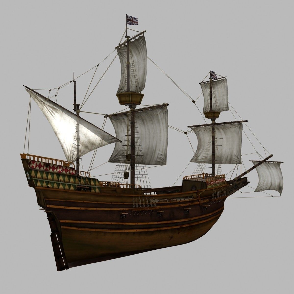 Mayflower sailing ship 3D model_5