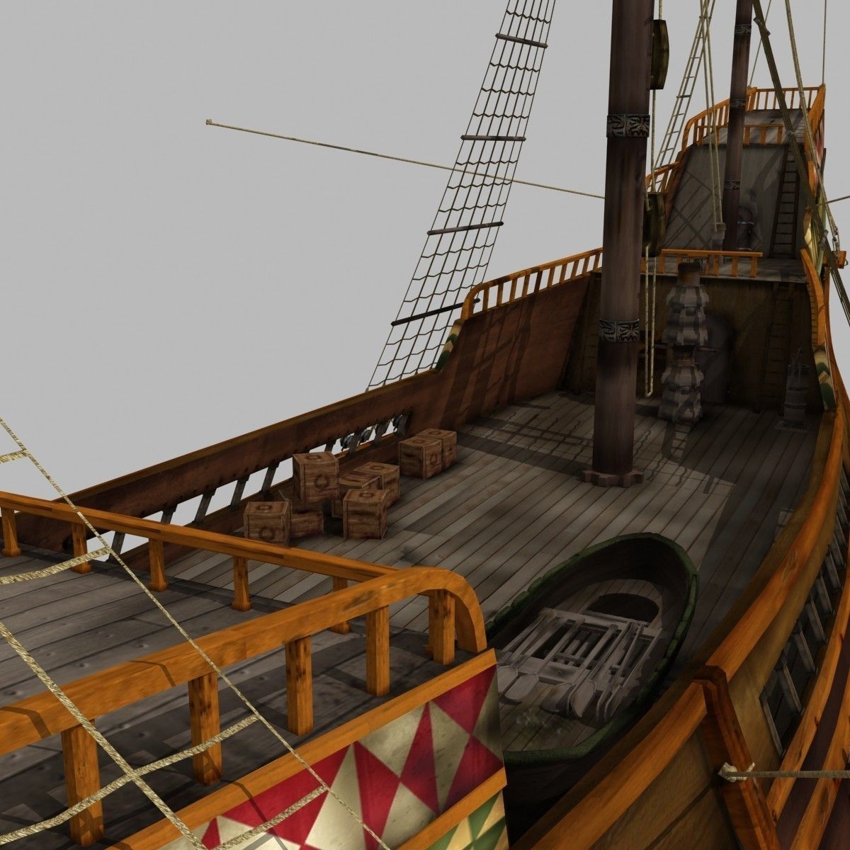Mayflower sailing ship 3D model_9
