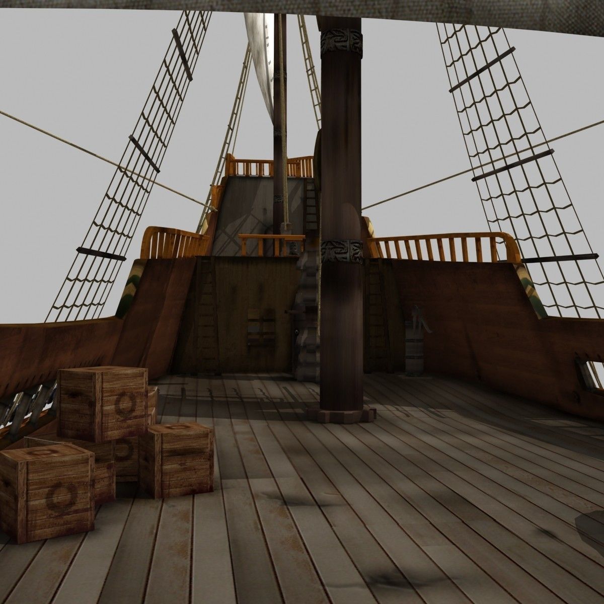 Mayflower sailing ship 3D model_11