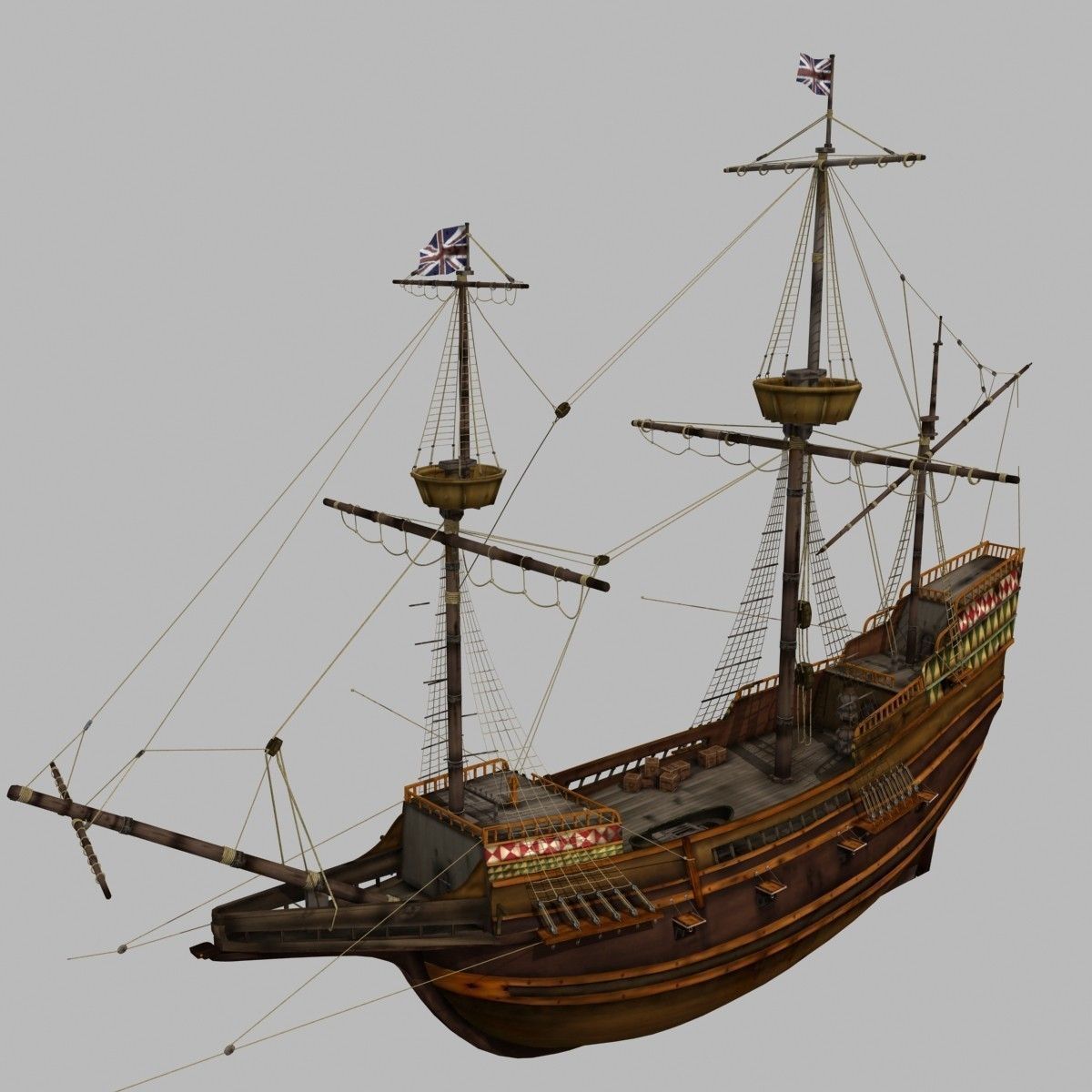 Mayflower sailing ship 3D model_8