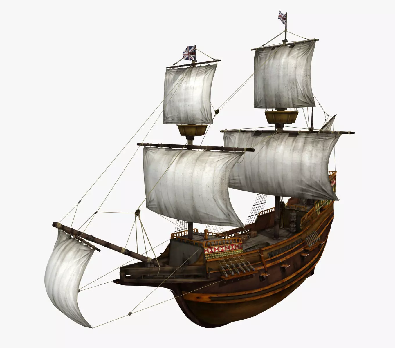 Mayflower sailing ship 3D model_0