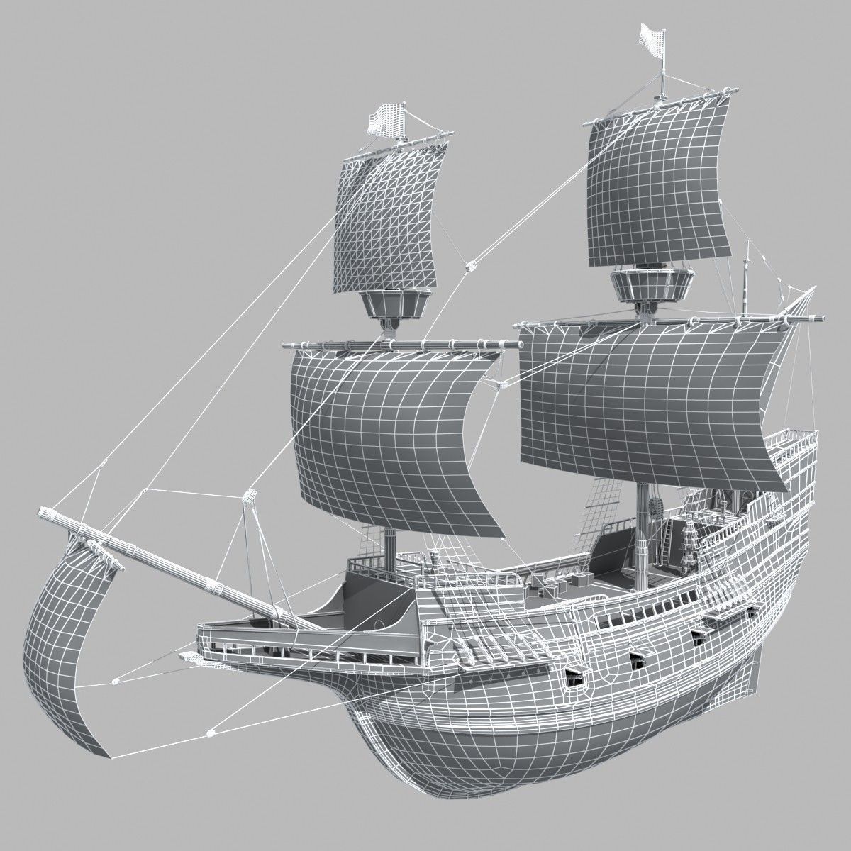 Mayflower sailing ship 3D model_12