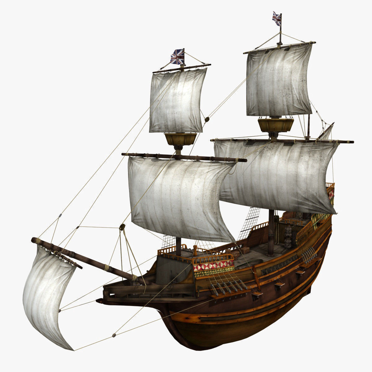 Mayflower sailing ship 3D model_6