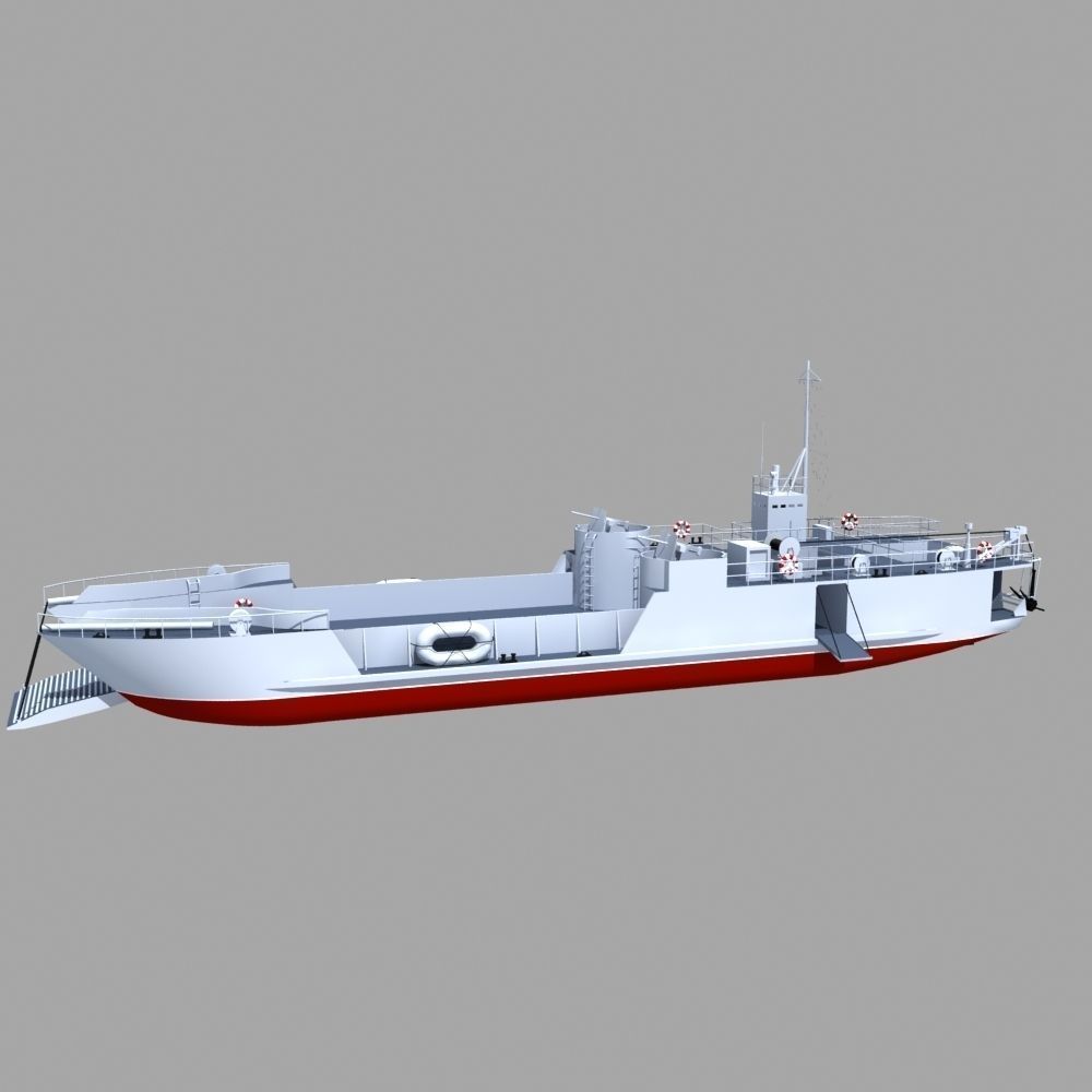 LCT Tank Landing Ship 3D model_1