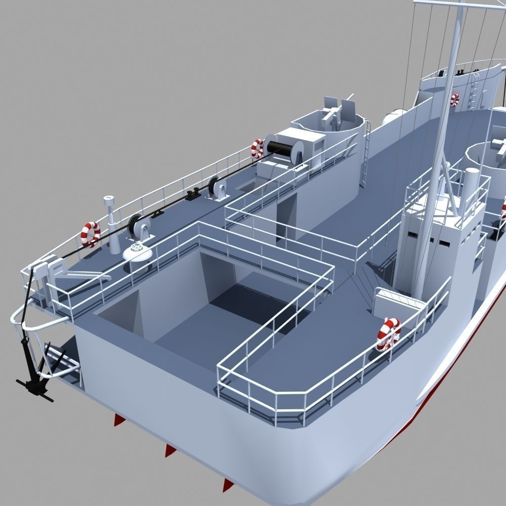 LCT Tank Landing Ship 3D model_13