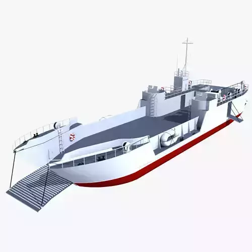 LCT Tank Landing Ship 3D model