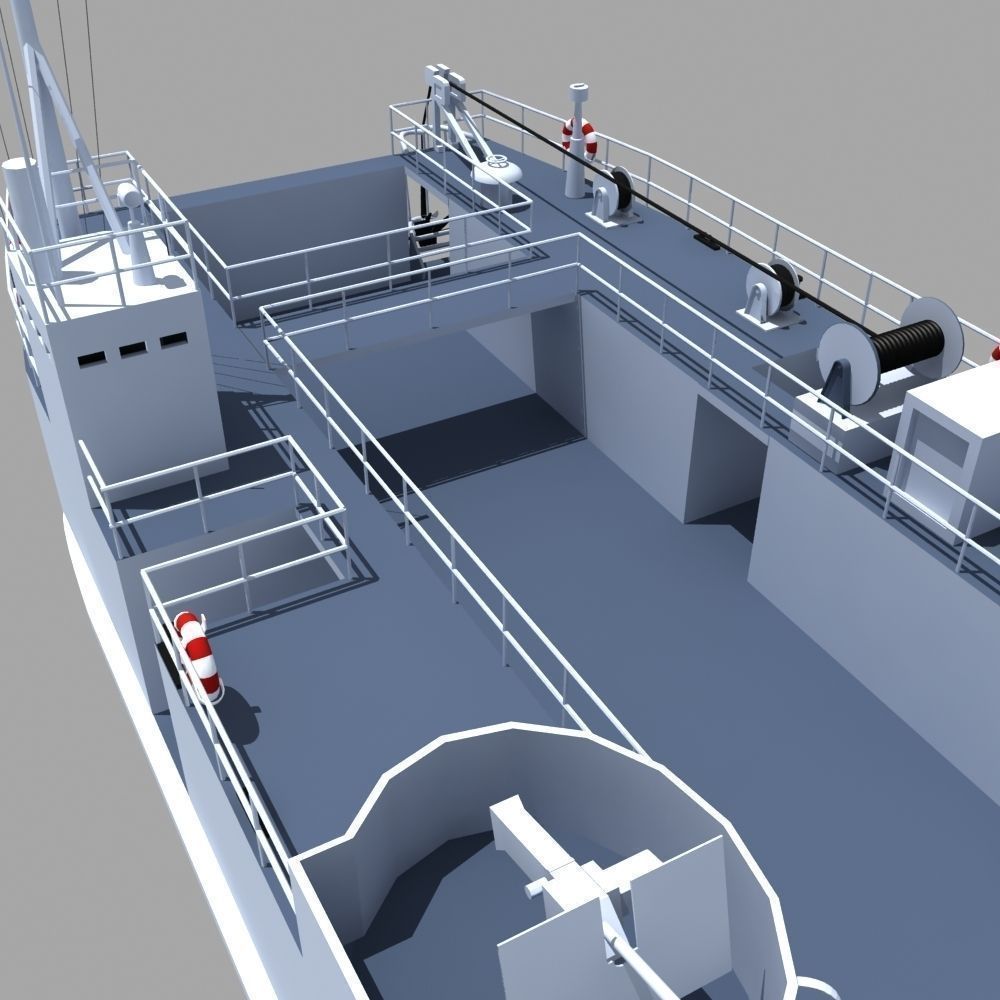 LCT Tank Landing Ship 3D model_9