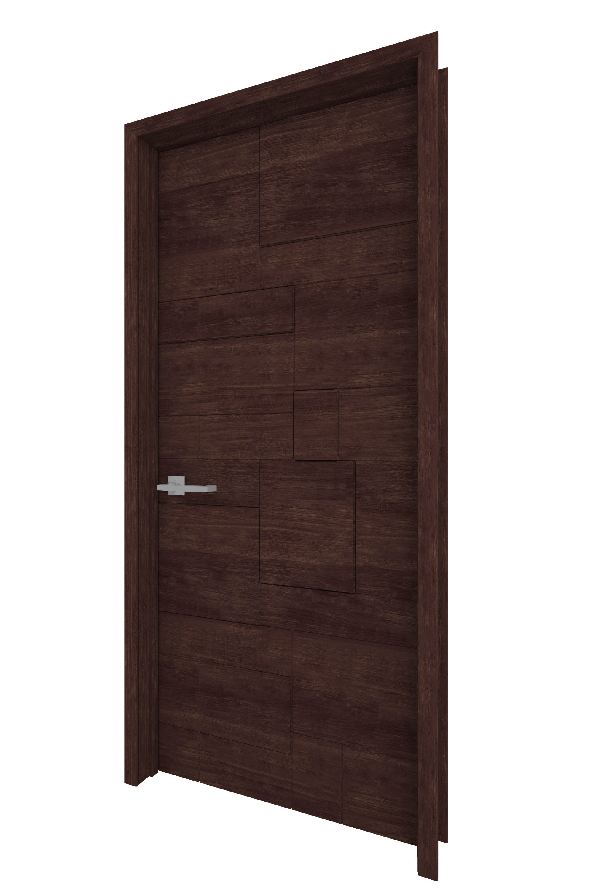 Door-015 modern wooden door 3D model_2