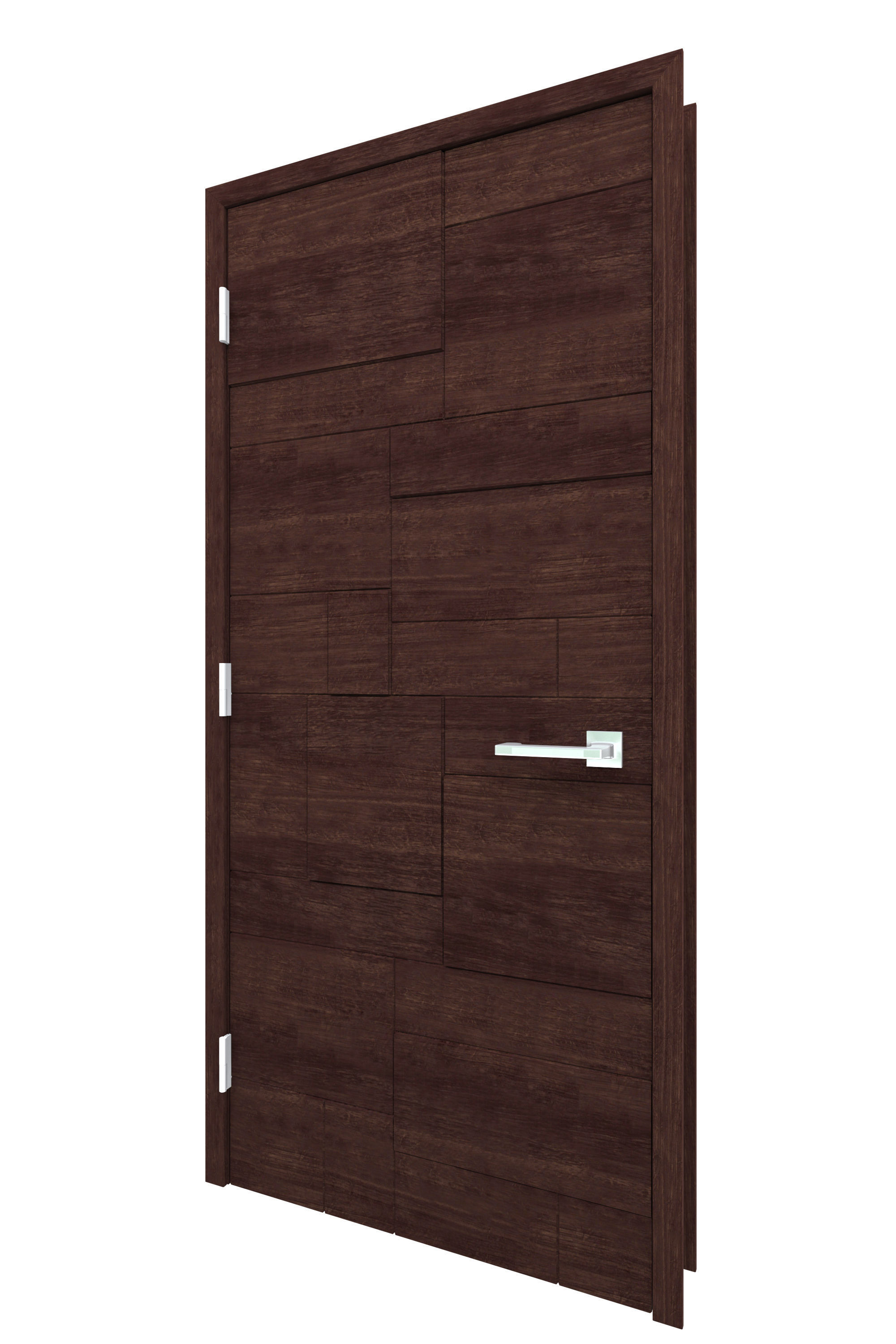 Door-015 modern wooden door 3D model_3