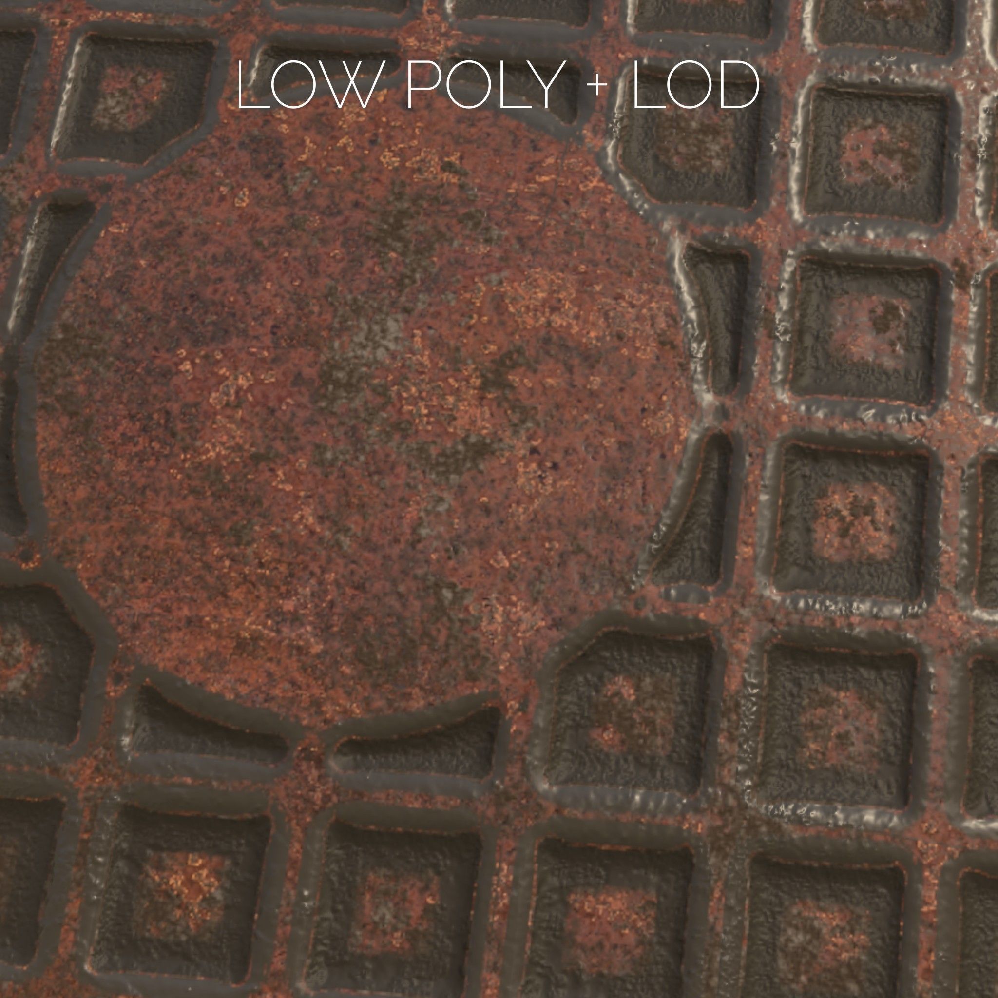 Russian sewer lid - 3 Low-poly 3D model_4