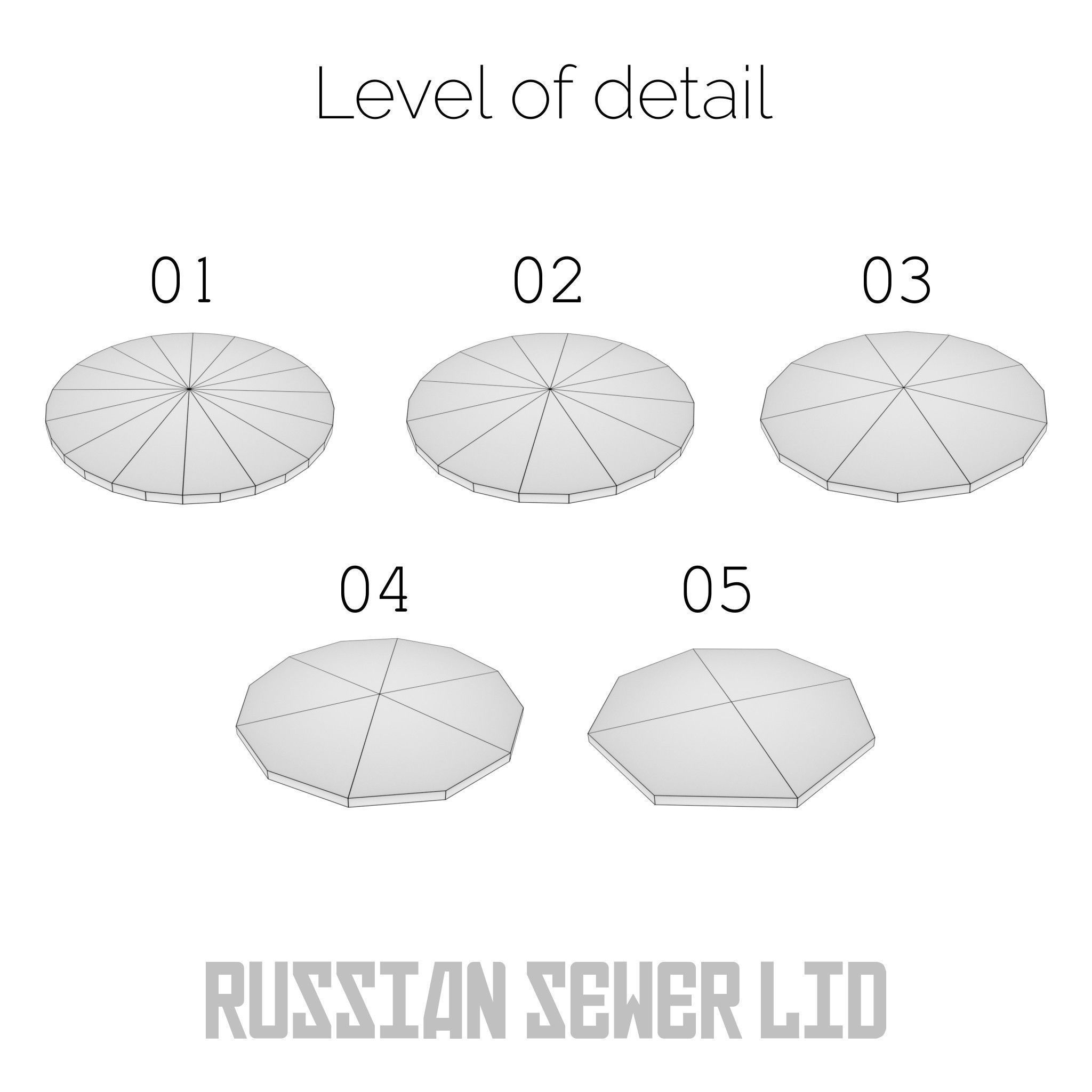 Russian sewer lid - 3 Low-poly 3D model_2