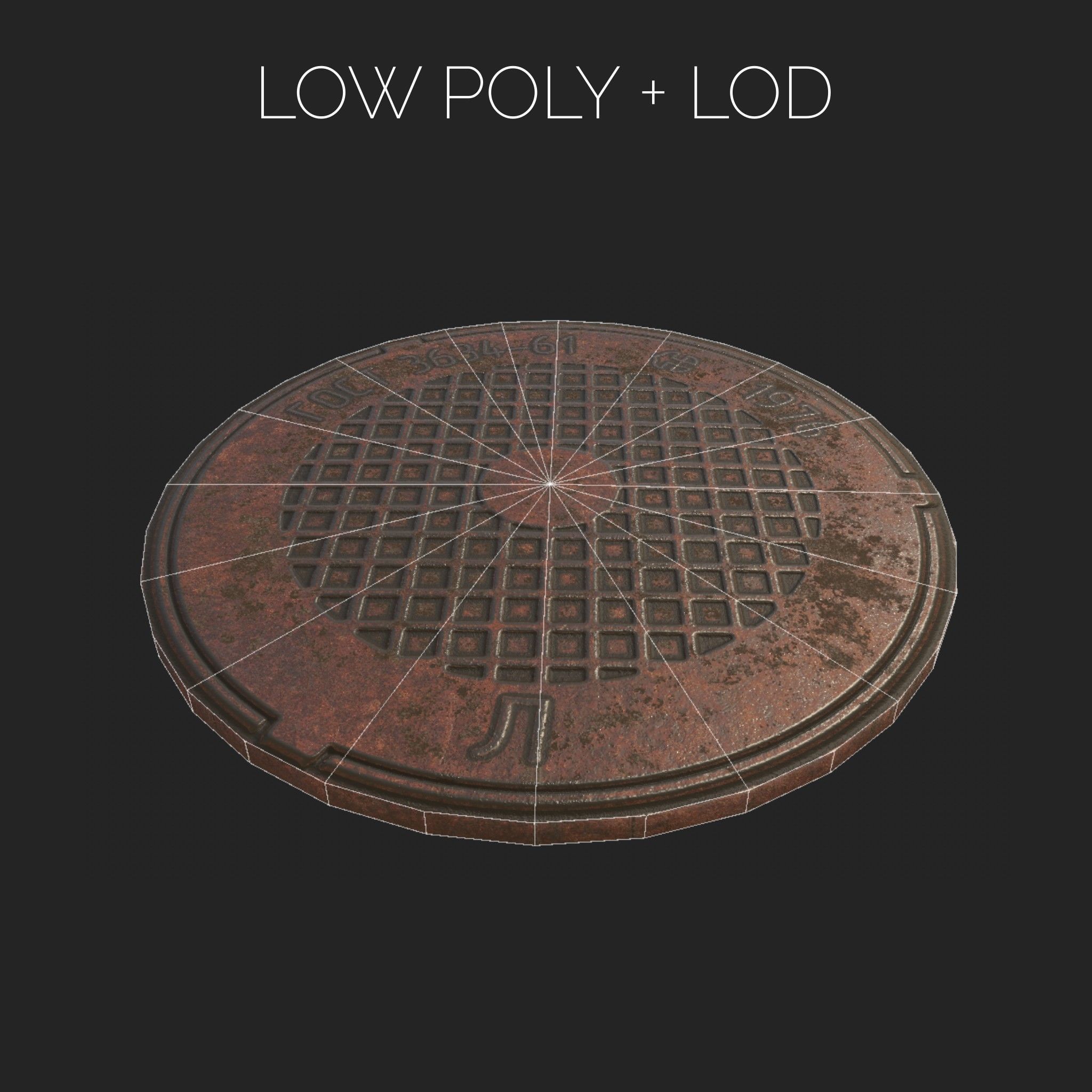 Russian sewer lid - 3 Low-poly 3D model_7