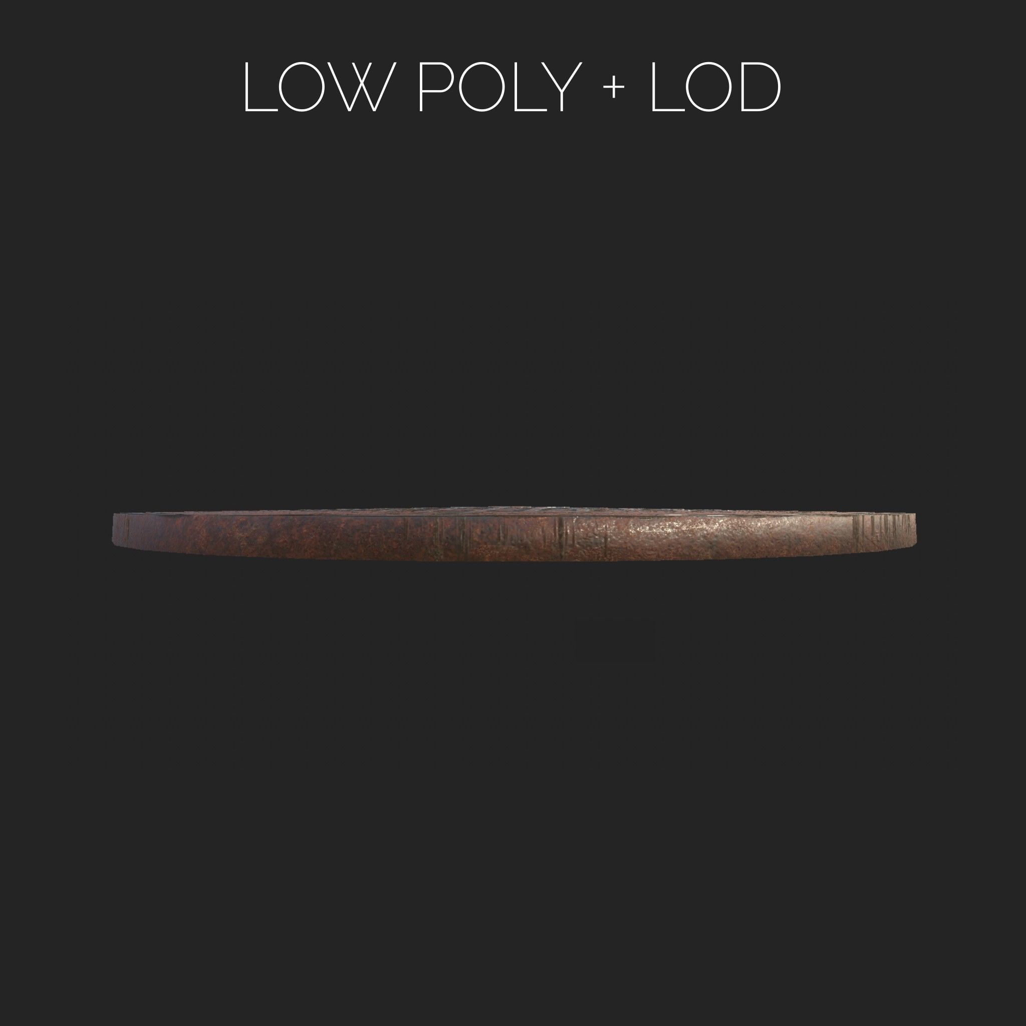 Russian sewer lid - 3 Low-poly 3D model_3