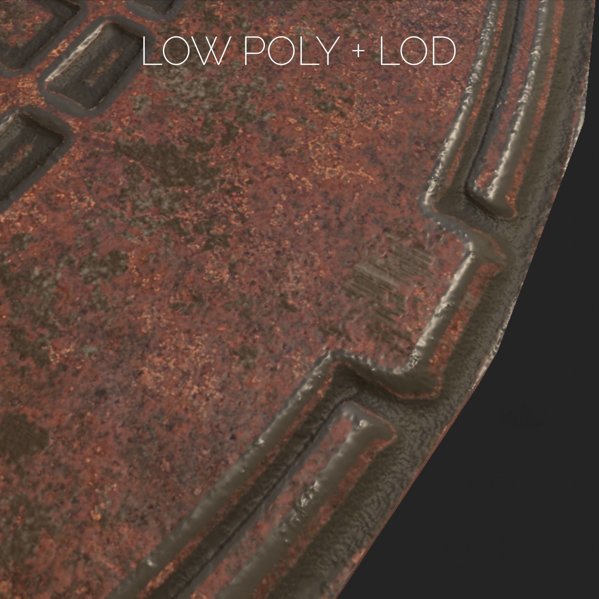 Russian sewer lid - 3 Low-poly 3D model_5