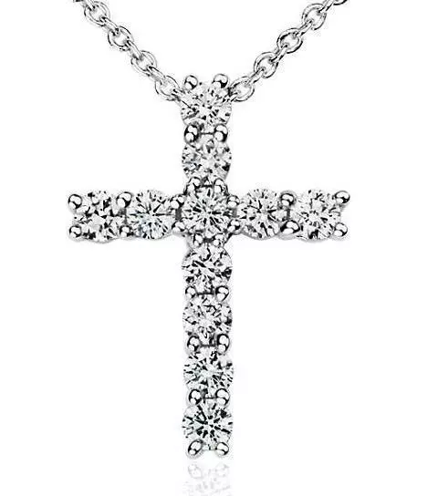 Diamond Cross pendant Size large 5mm diamonds 3D print model 3D print model_0