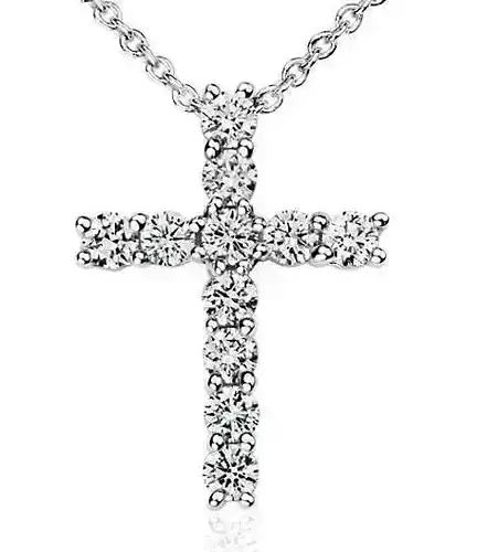 Diamond Cross pendant Size large 5mm diamonds 3D print model