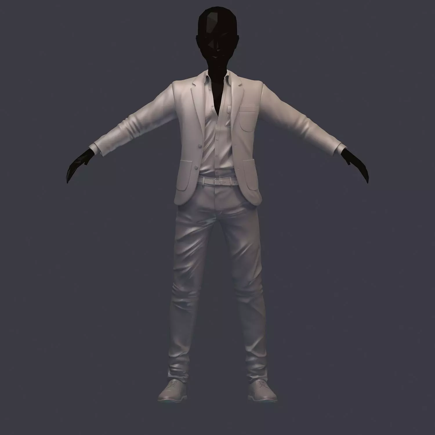 subdivision 3d model avatar male costume shirt pants shoes Low-poly 3D model_0