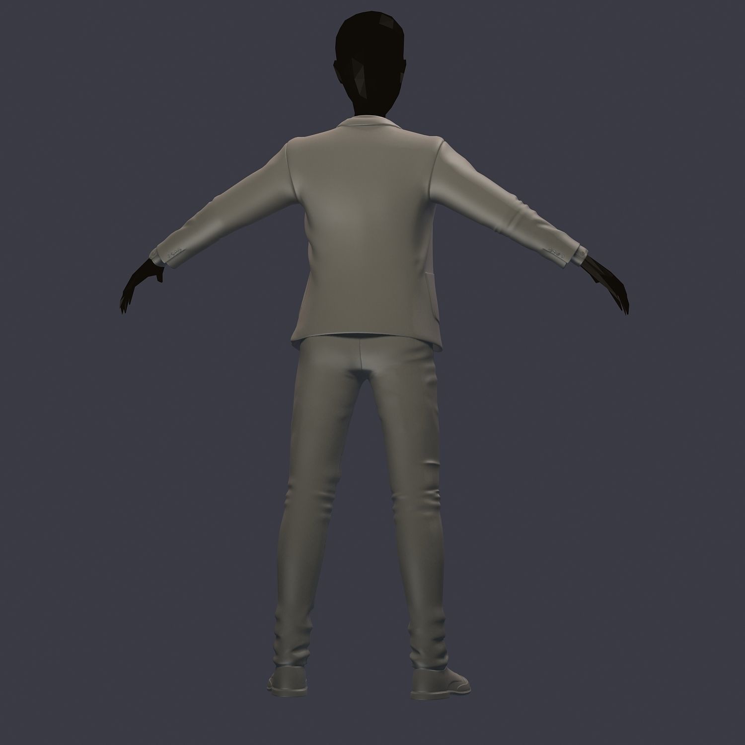 subdivision 3d model avatar male costume shirt pants shoes Low-poly 3D model_2