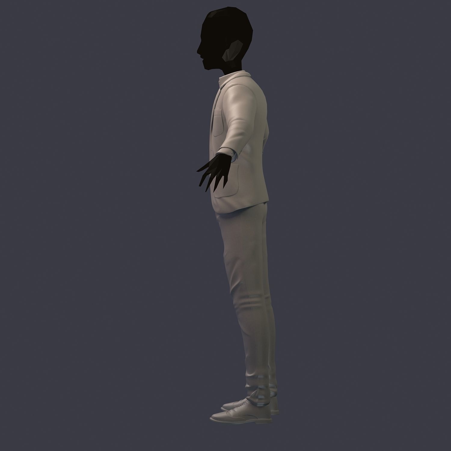 subdivision 3d model avatar male costume shirt pants shoes Low-poly 3D model_1