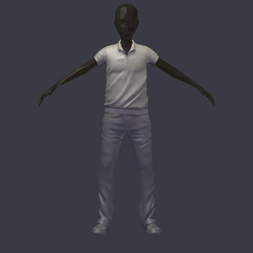 subdivision 3d model casual set polo pants sneakers Low-poly 3D model