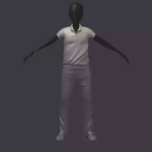 subdivision 3d model casual set polo pants sneakers