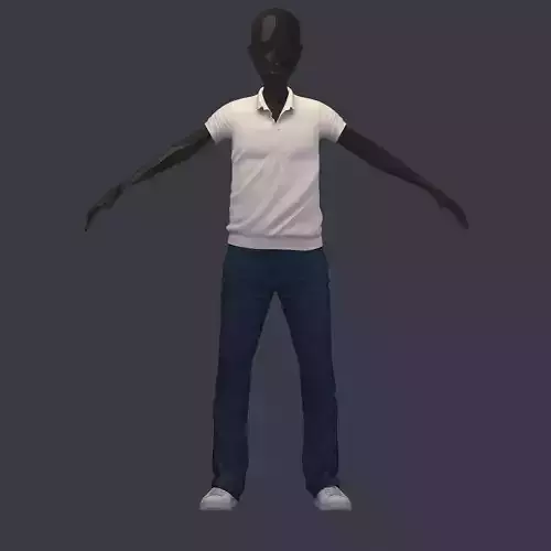 subdivision 3d model avatar casual set polo pants sneakers