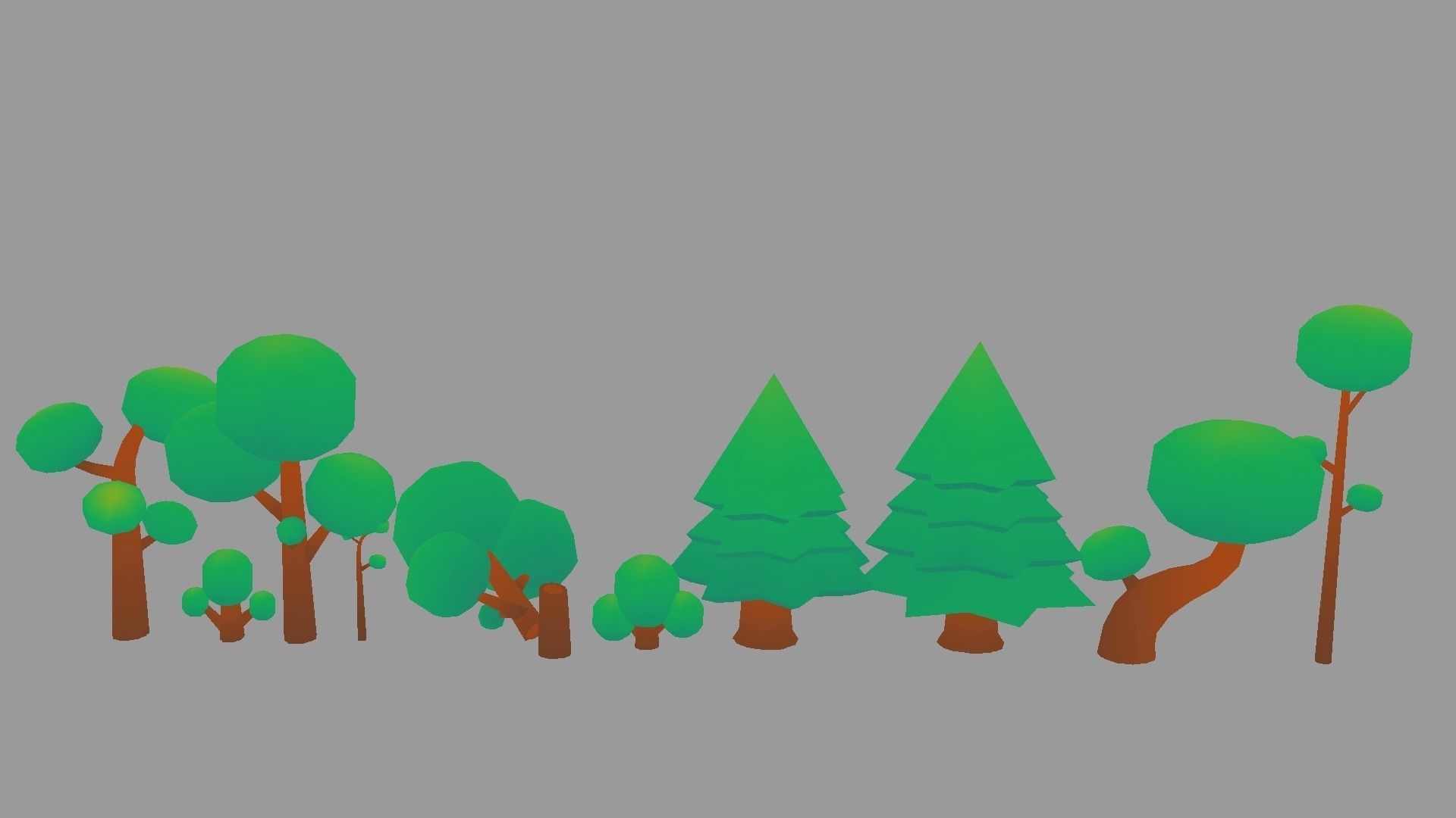 25 Low-Poly Forrest Assets Low-poly 3D model_1