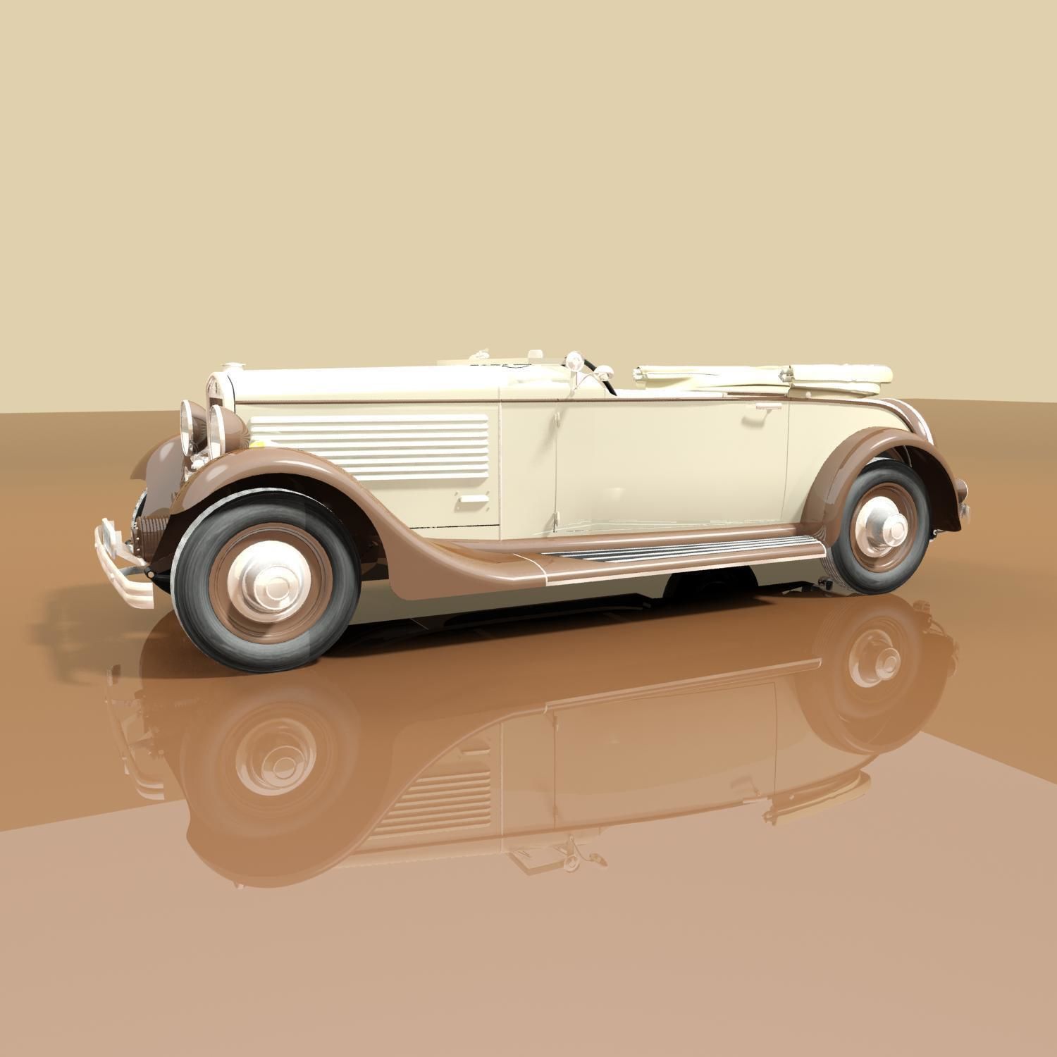 Delta Cabriolet open top 3D model_2