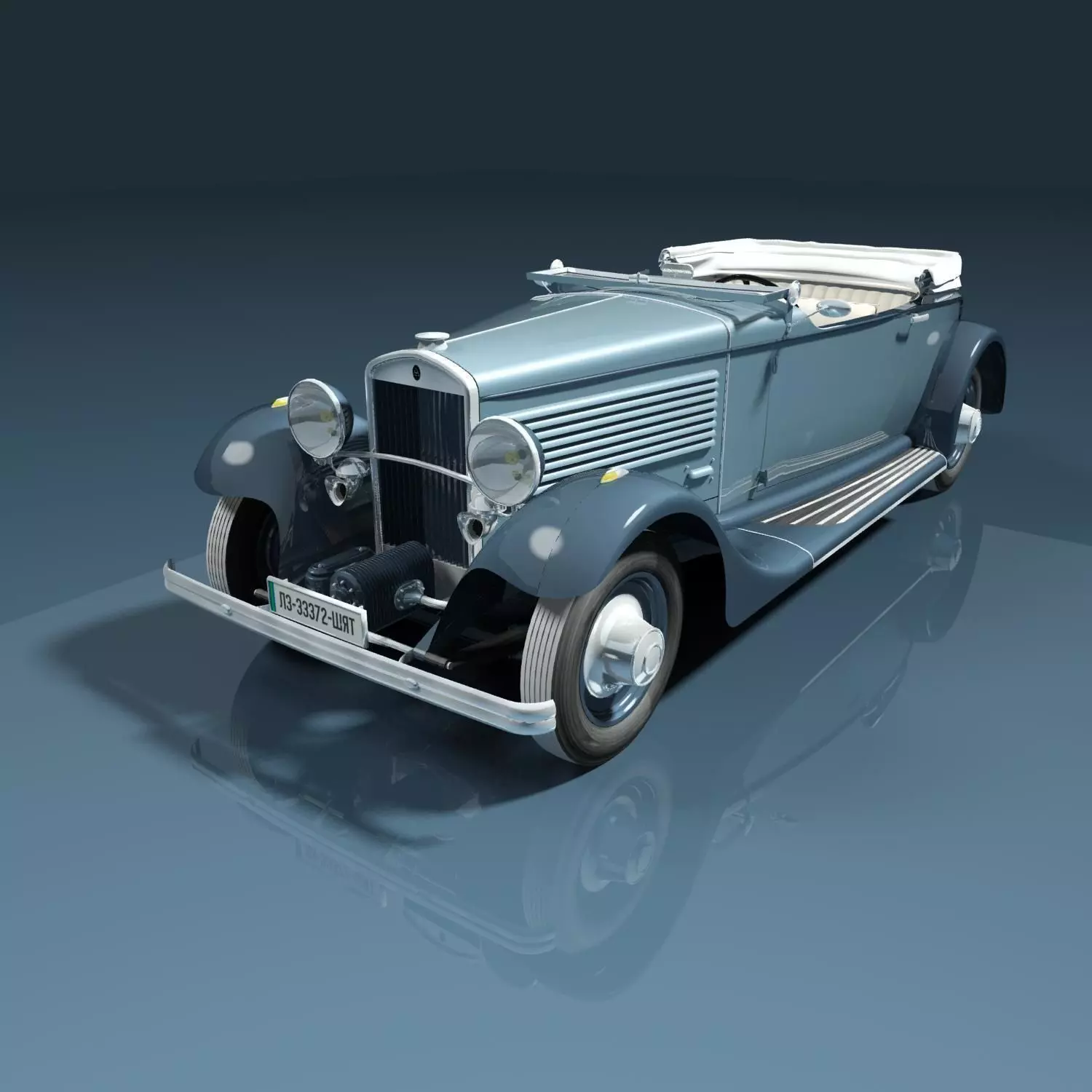 Delta Cabriolet open top 3D model_0