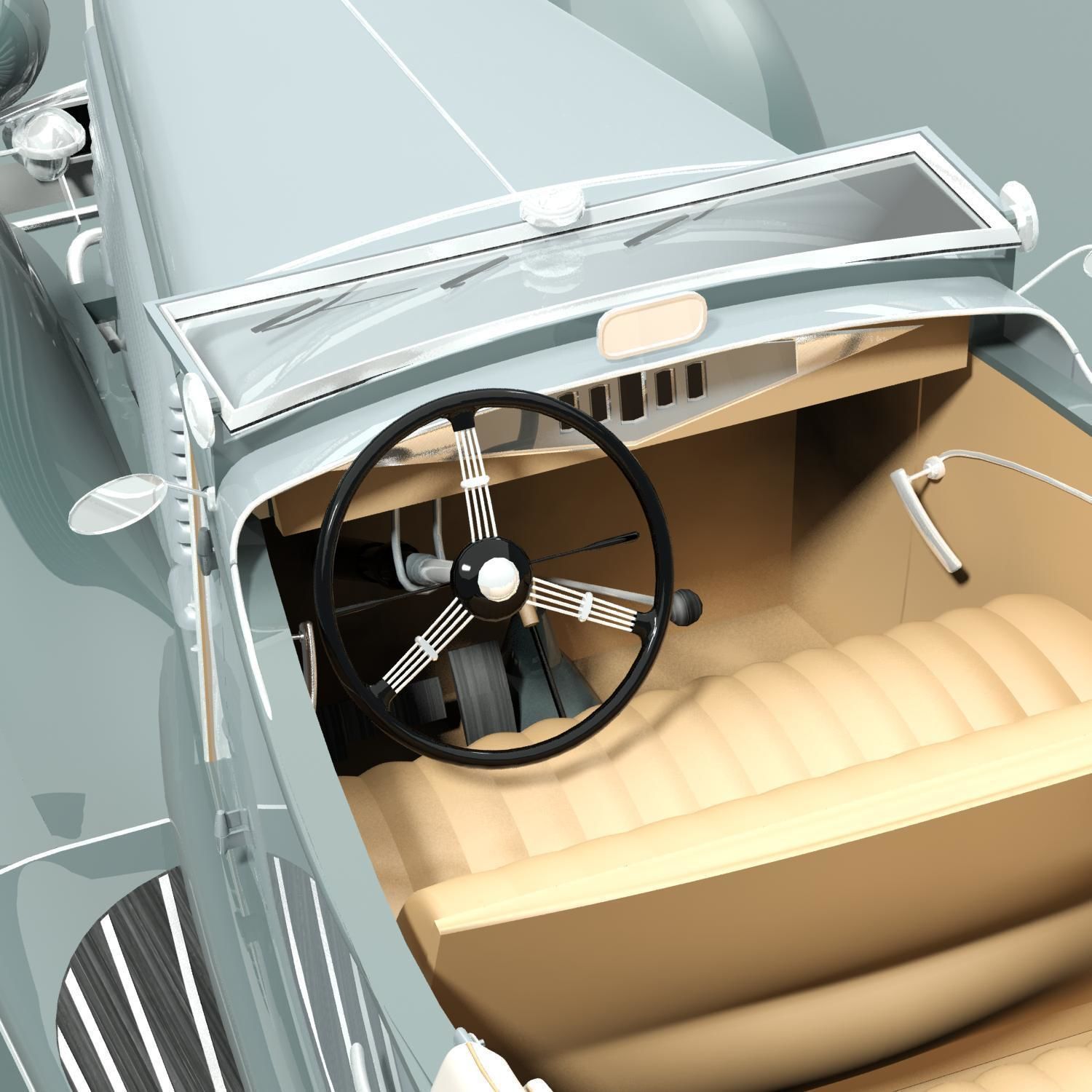 Delta Cabriolet open top 3D model_5