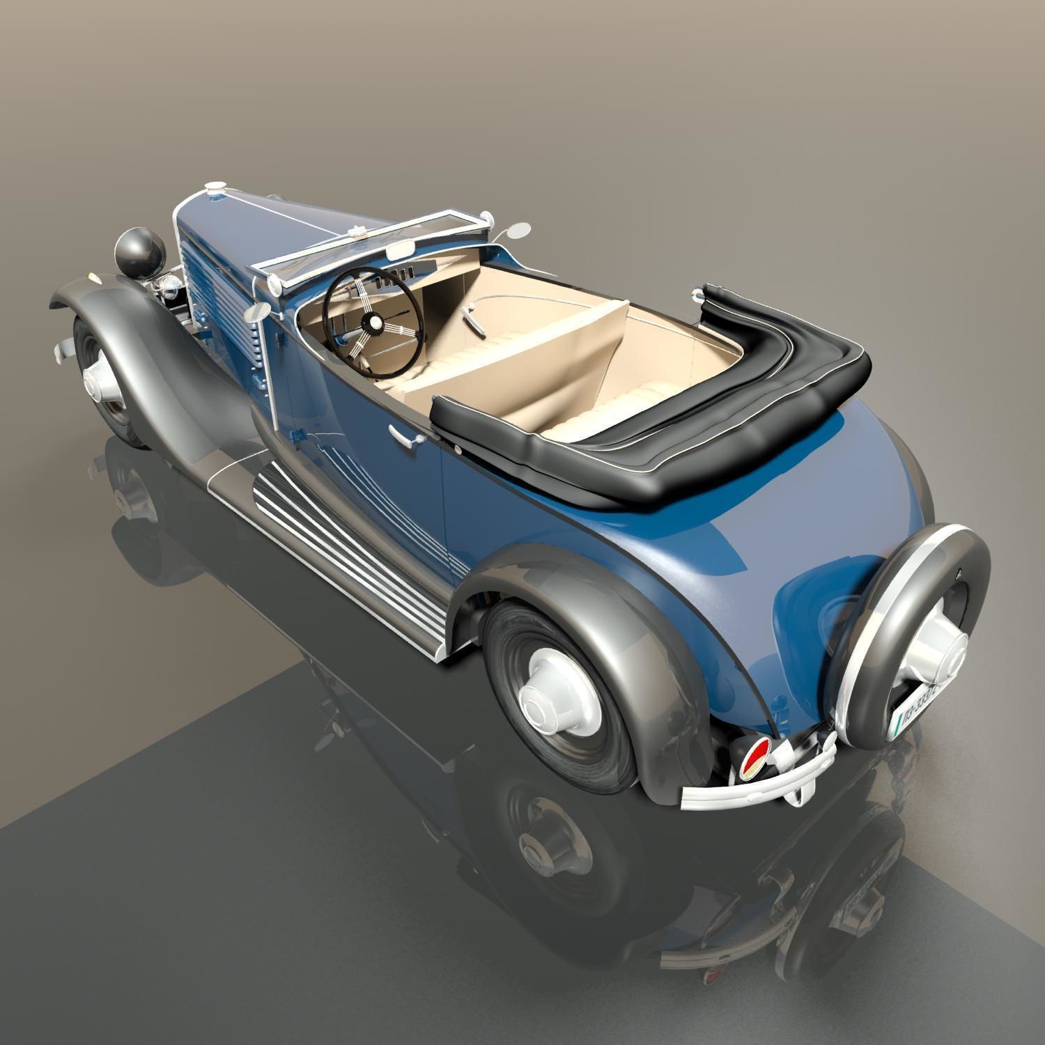 Delta Cabriolet open top 3D model_3