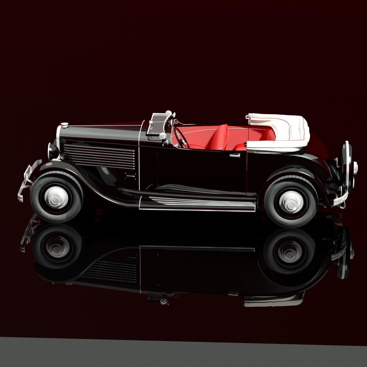 Delta Cabriolet open top 3D model_4