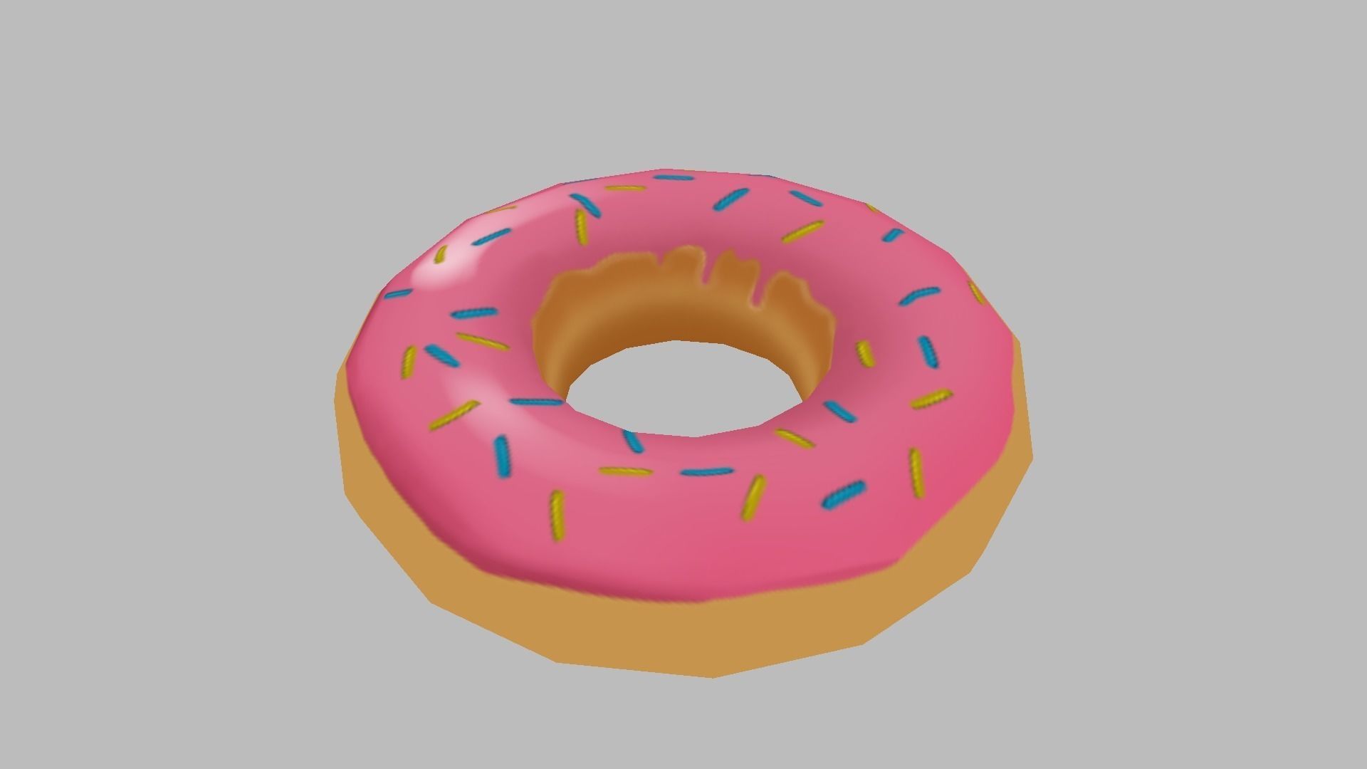 Low-Poly Hand Painted Doughnut Low-poly 3D model_1
