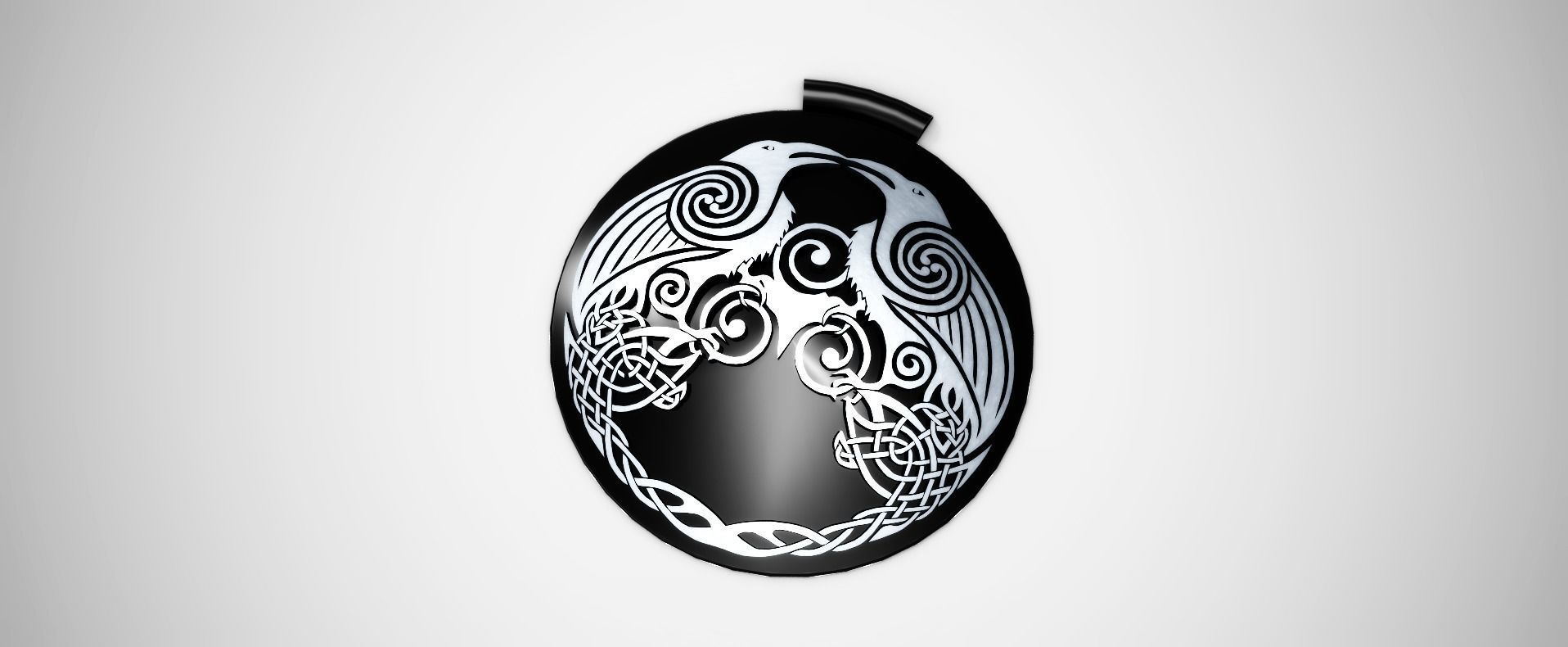 Crow Pagan Necklace Low-poly 3D model_0