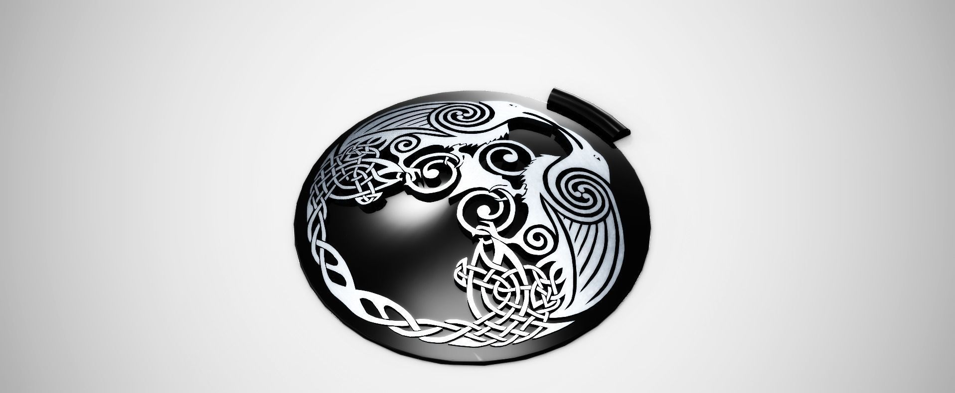 Crow Pagan Necklace Low-poly 3D model_1